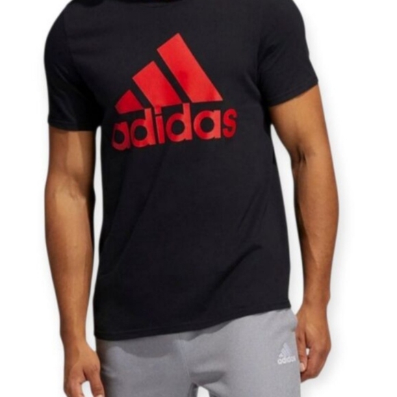 adidas Other - Adidas Men's Black T-Shirt with Red Logo Sz.L EUC